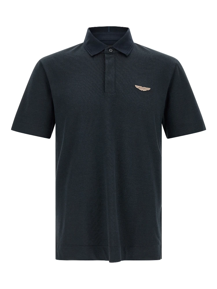 Blue Cotton Polo Shirt