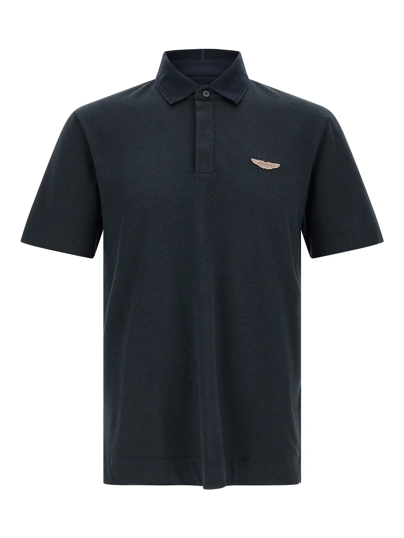 Blue Cotton Polo Shirt