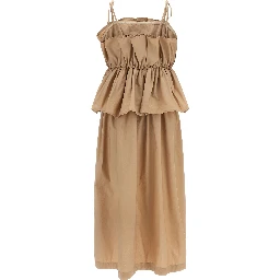 Beige Cotton Long Dress
