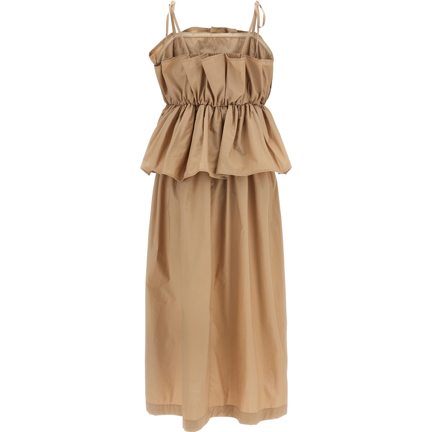 Beige Cotton Long Dress