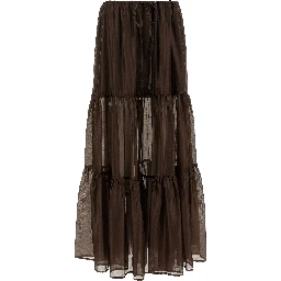 Brown Lycra Mini Skirt