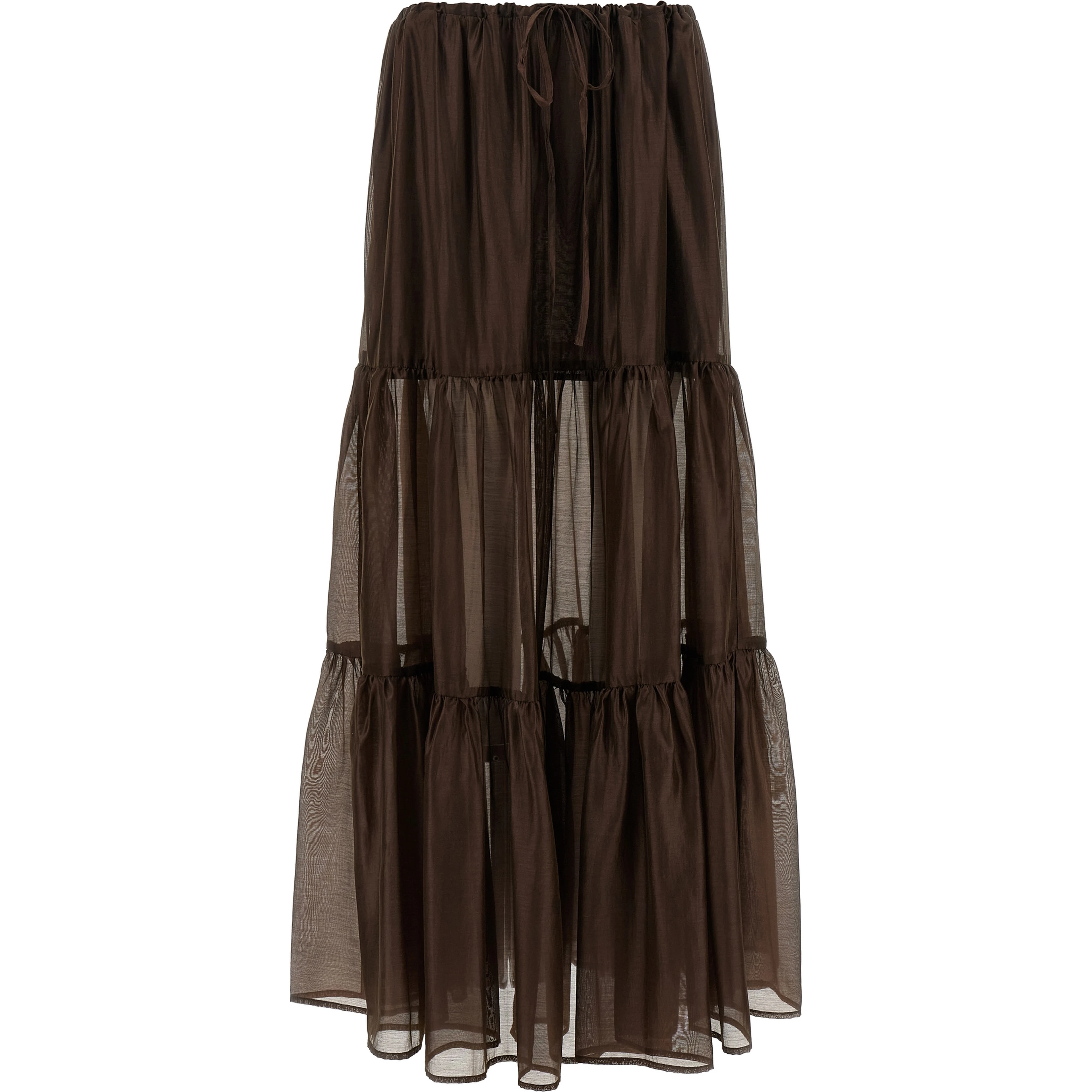 Brown Lycra Mini Skirt