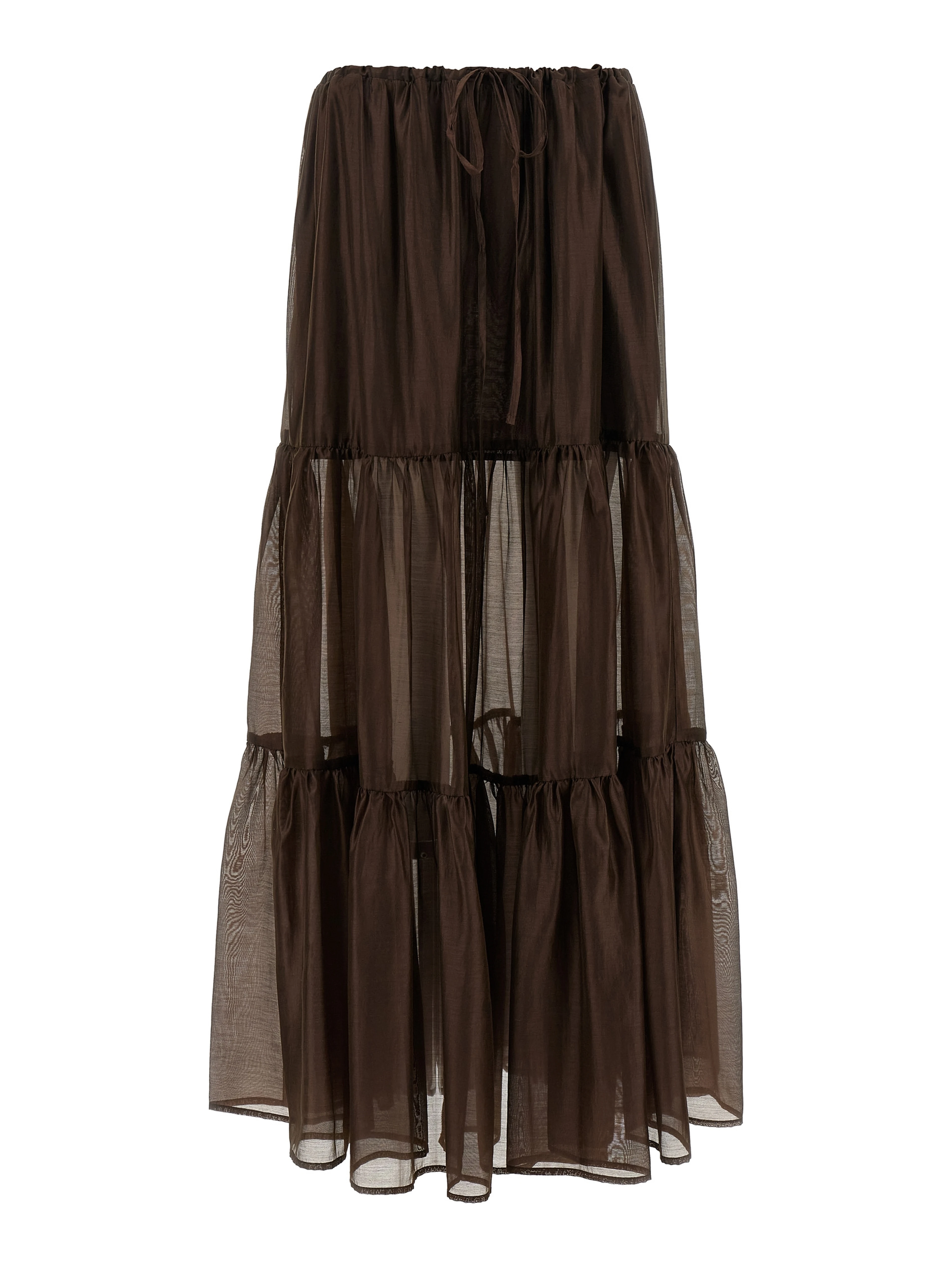 Brown Lycra Mini Skirt