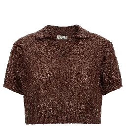 Brown Linen Polo Shirt