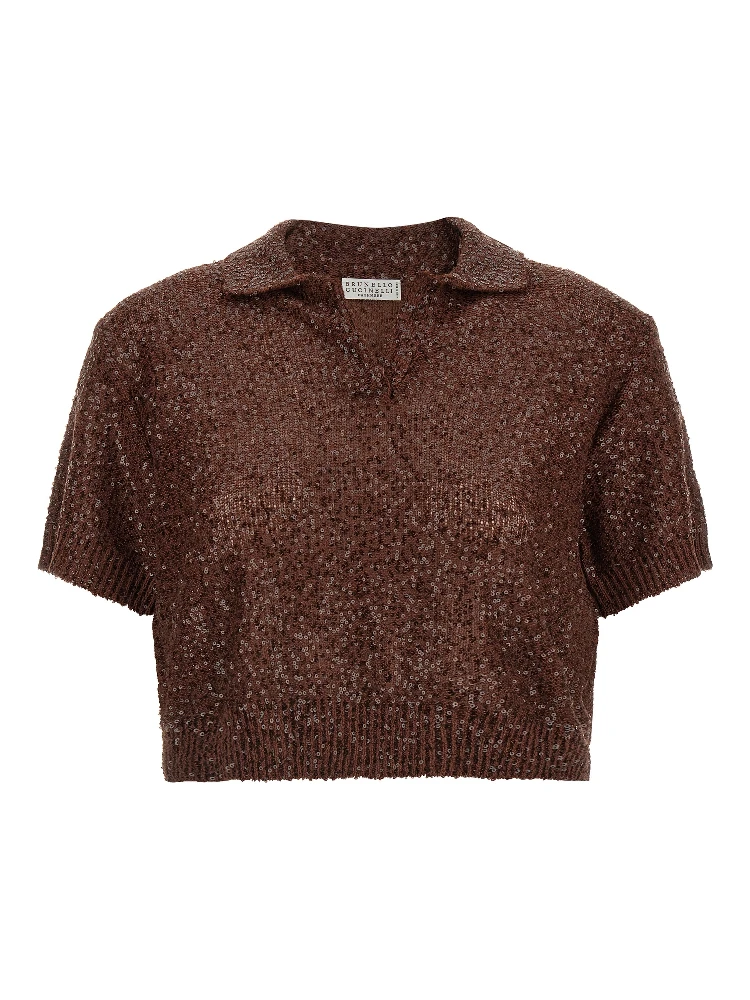 Brown Linen Polo Shirt