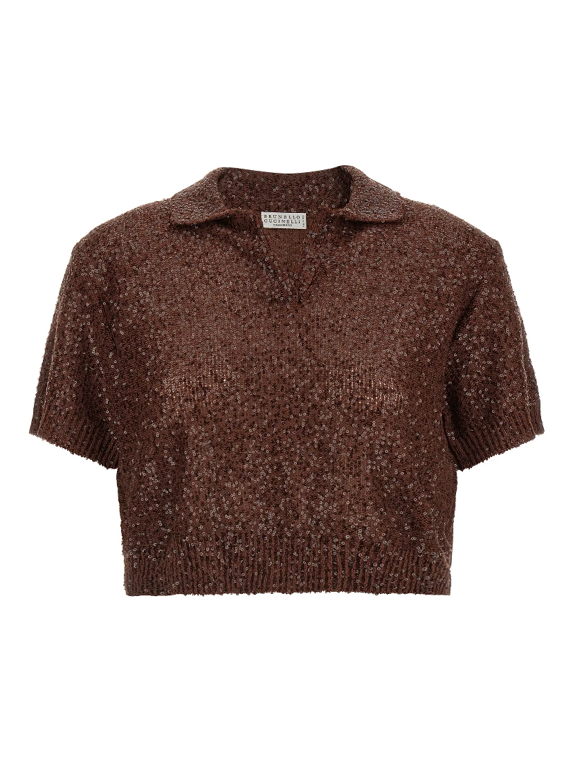 Brown Linen Polo Shirt