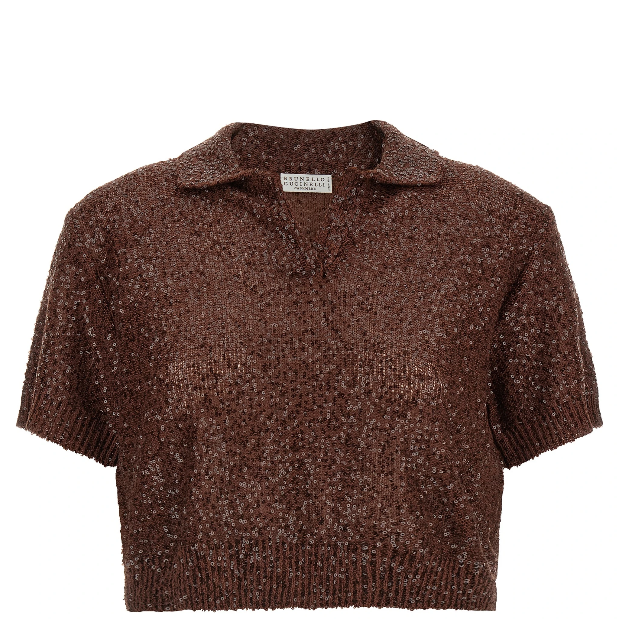 Brown Linen Polo Shirt