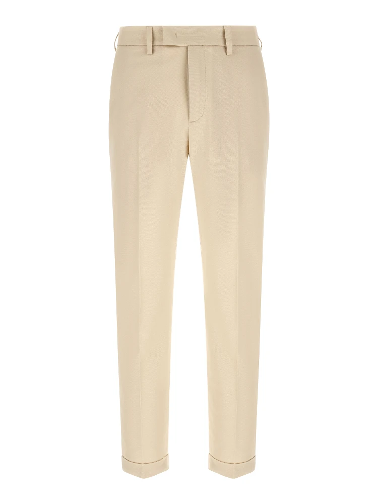 Beige Cotton Chino Pants