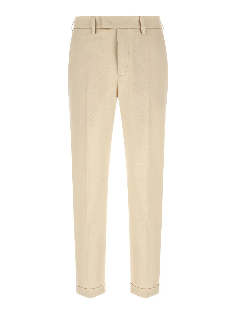 Beige Cotton Chino Pants