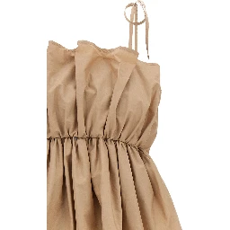 Beige Cotton Long Dress
