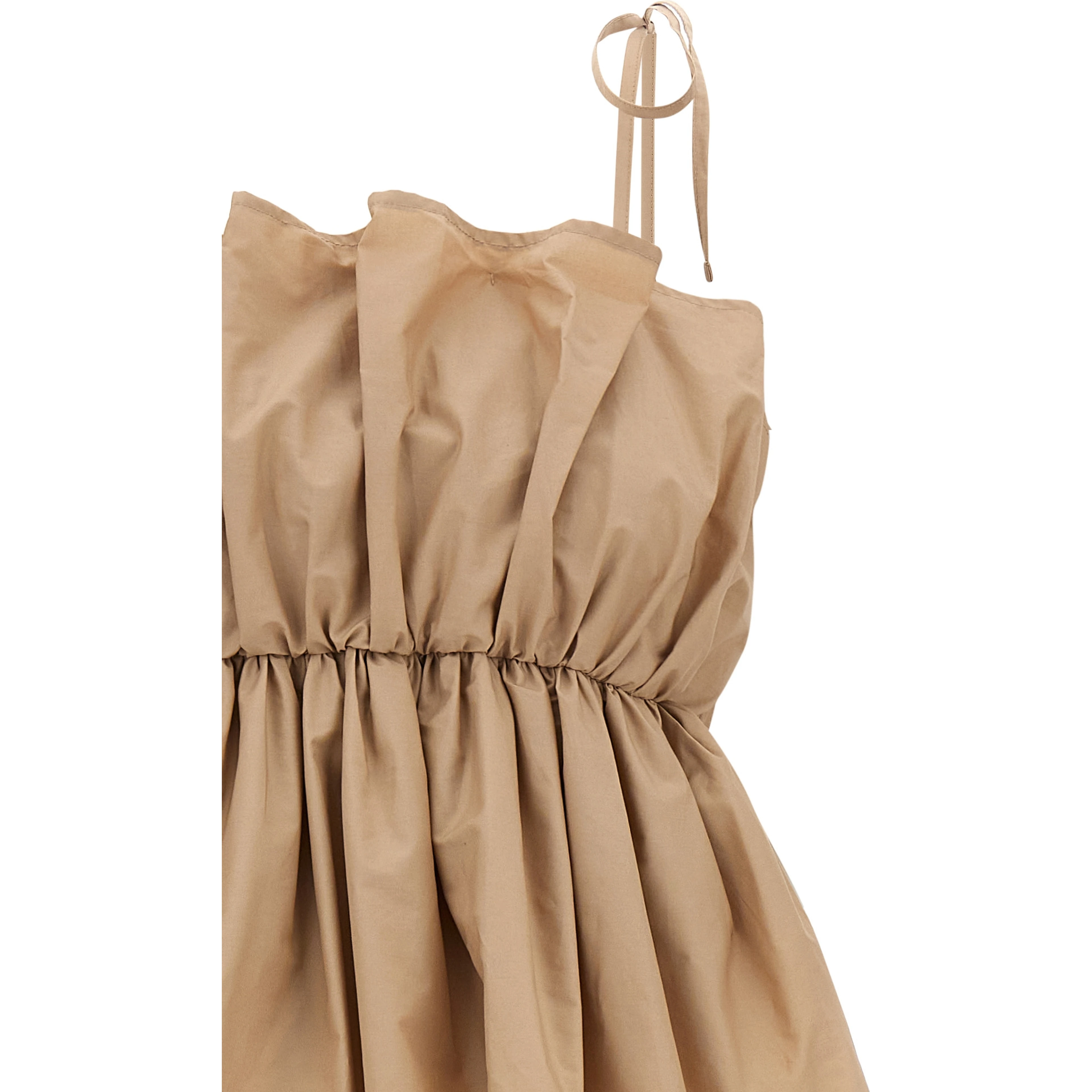 Beige Cotton Long Dress