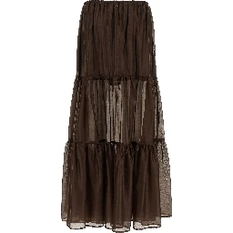 Brown Lycra Mini Skirt