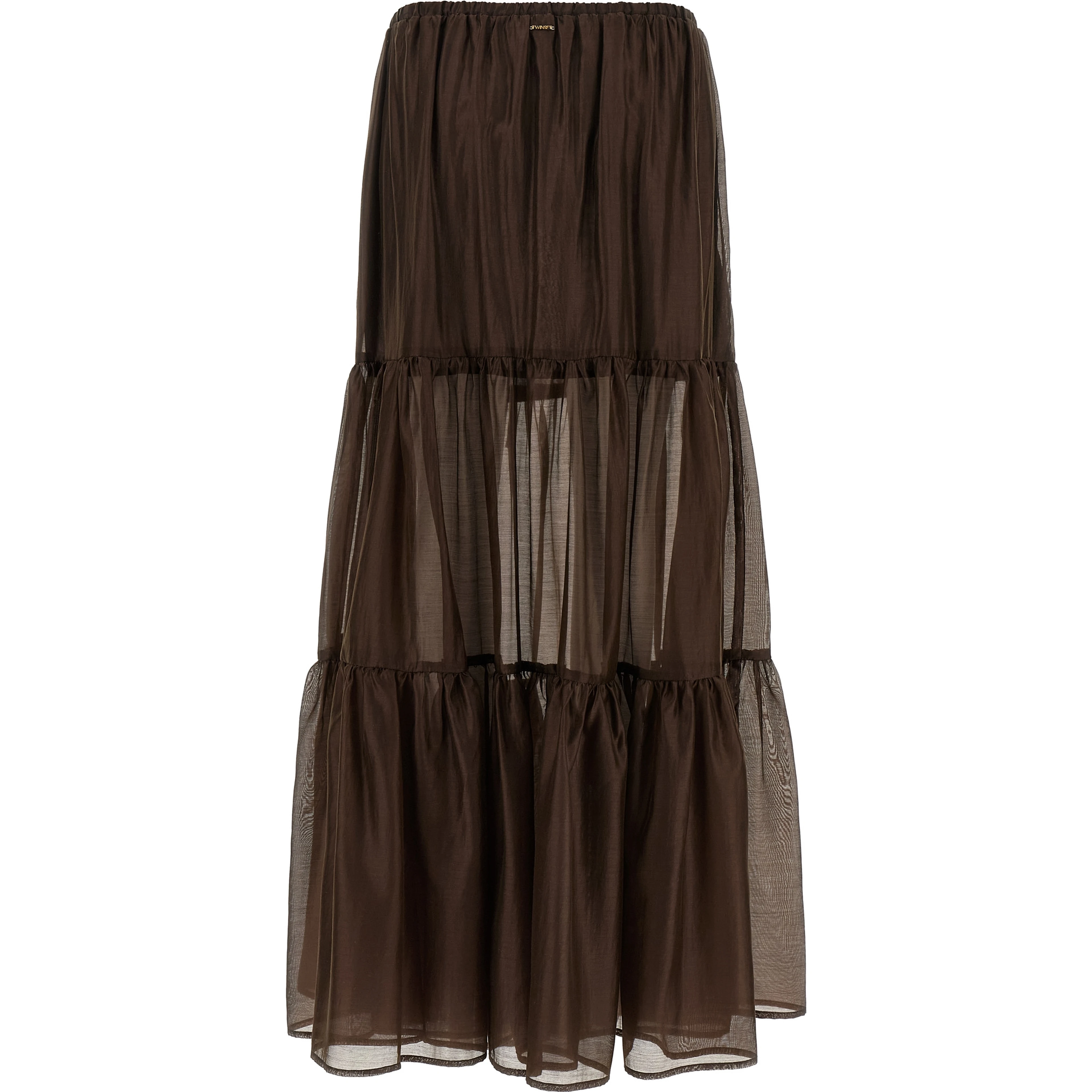 Brown Lycra Mini Skirt