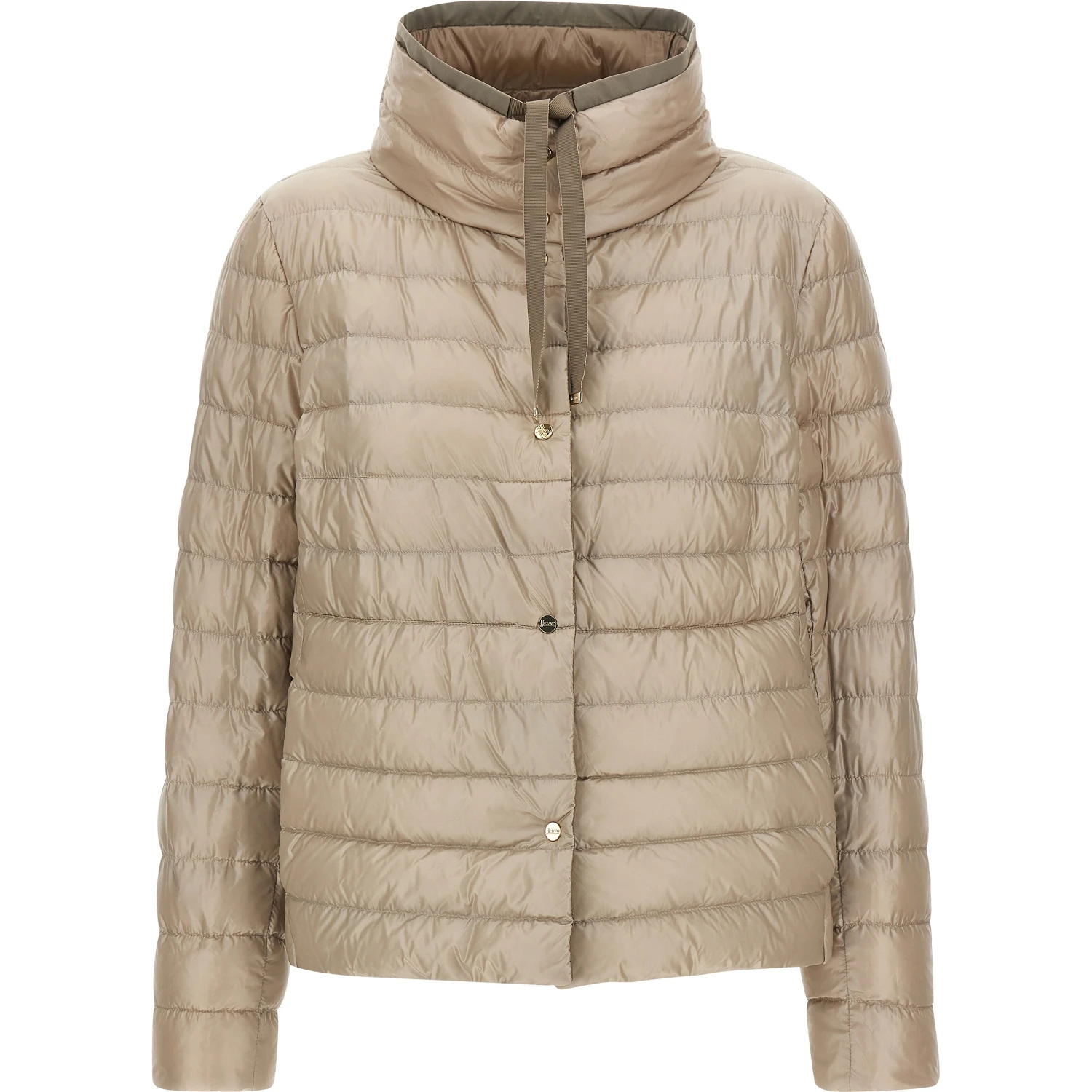 Brown Polyamide Full-Length Jacket
