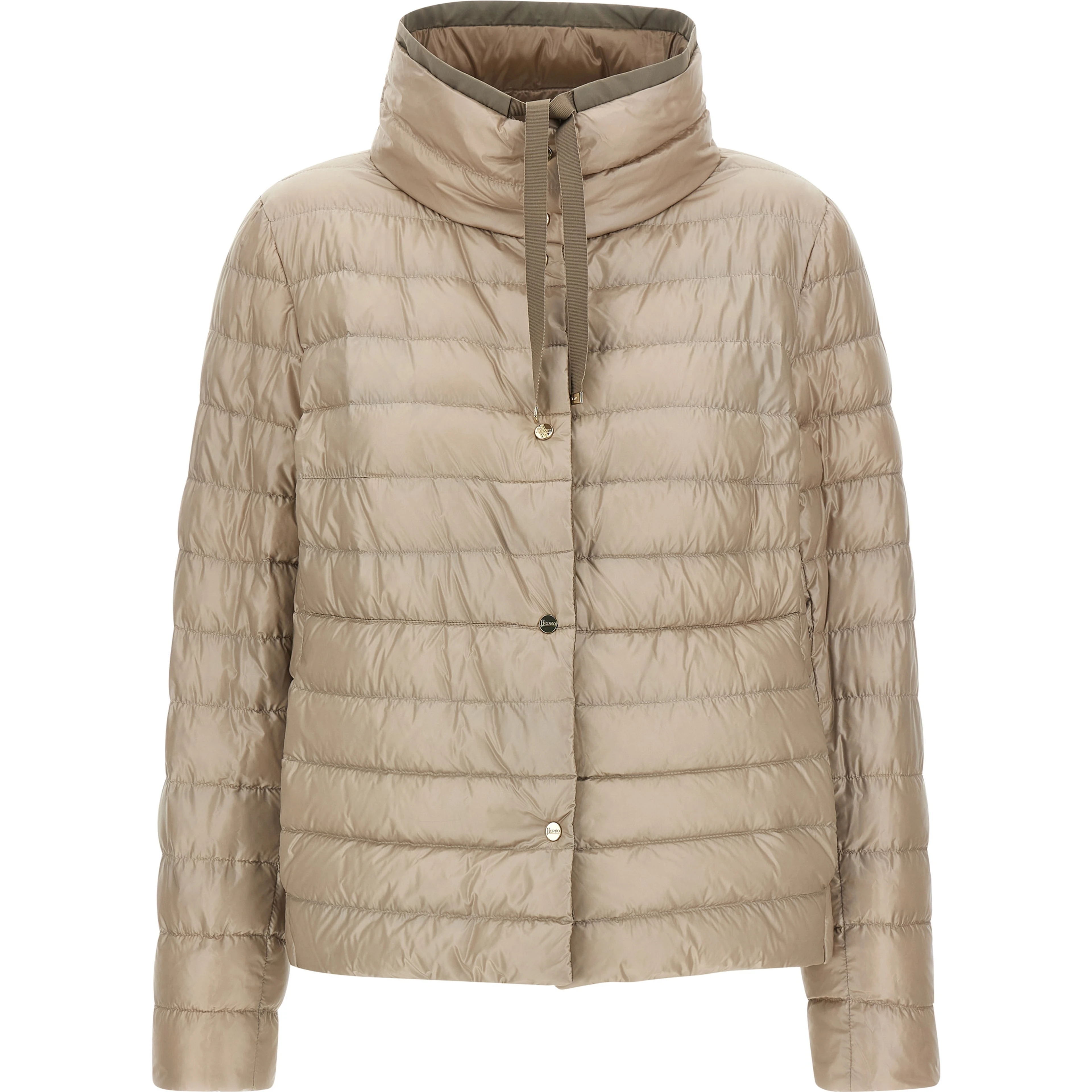 Brown Polyamide Full-Length Jacket