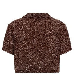 Brown Linen Polo Shirt