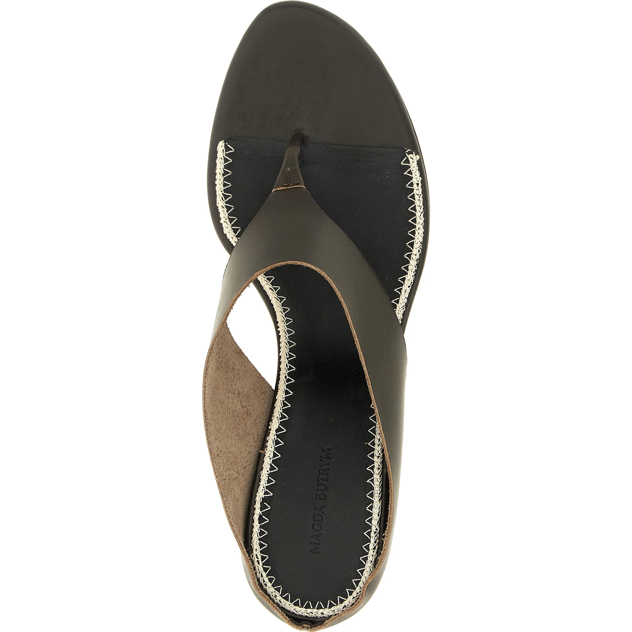 Brown Leather Stiletto Heel Sandals