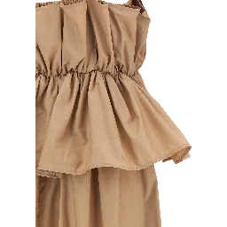 Beige Cotton Long Dress