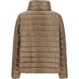 Brown Polyamide Full-Length Jacket