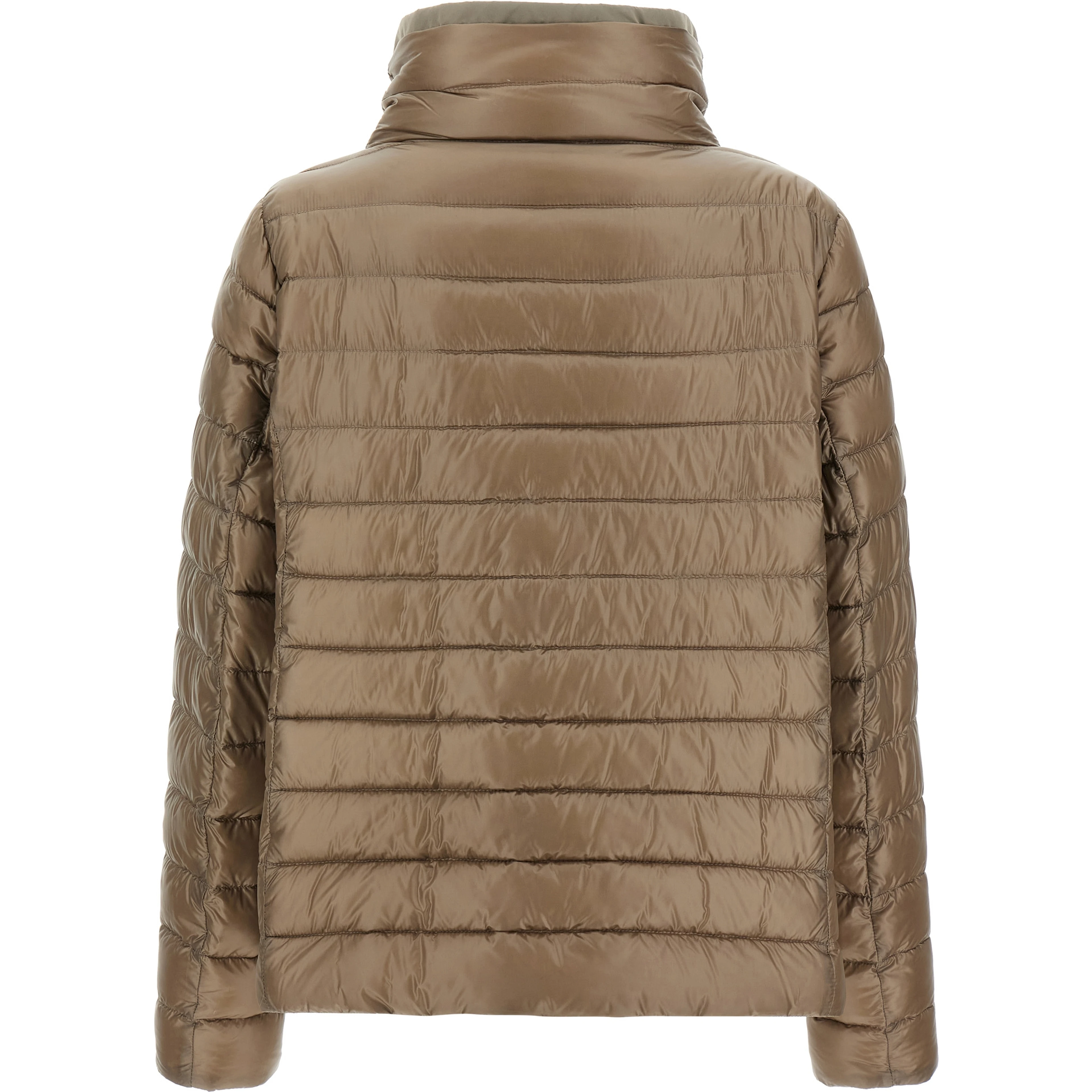 Brown Polyamide Full-Length Jacket