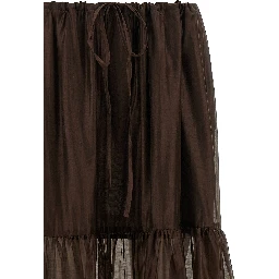 Brown Lycra Mini Skirt