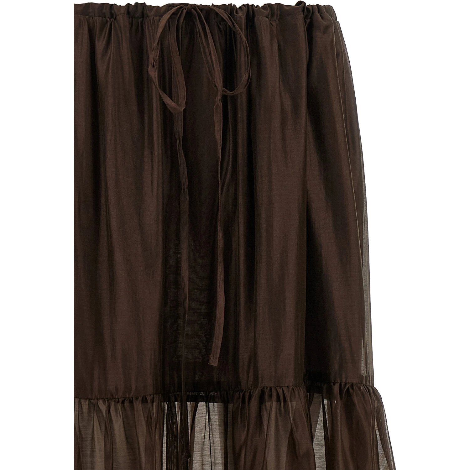 Brown Lycra Mini Skirt