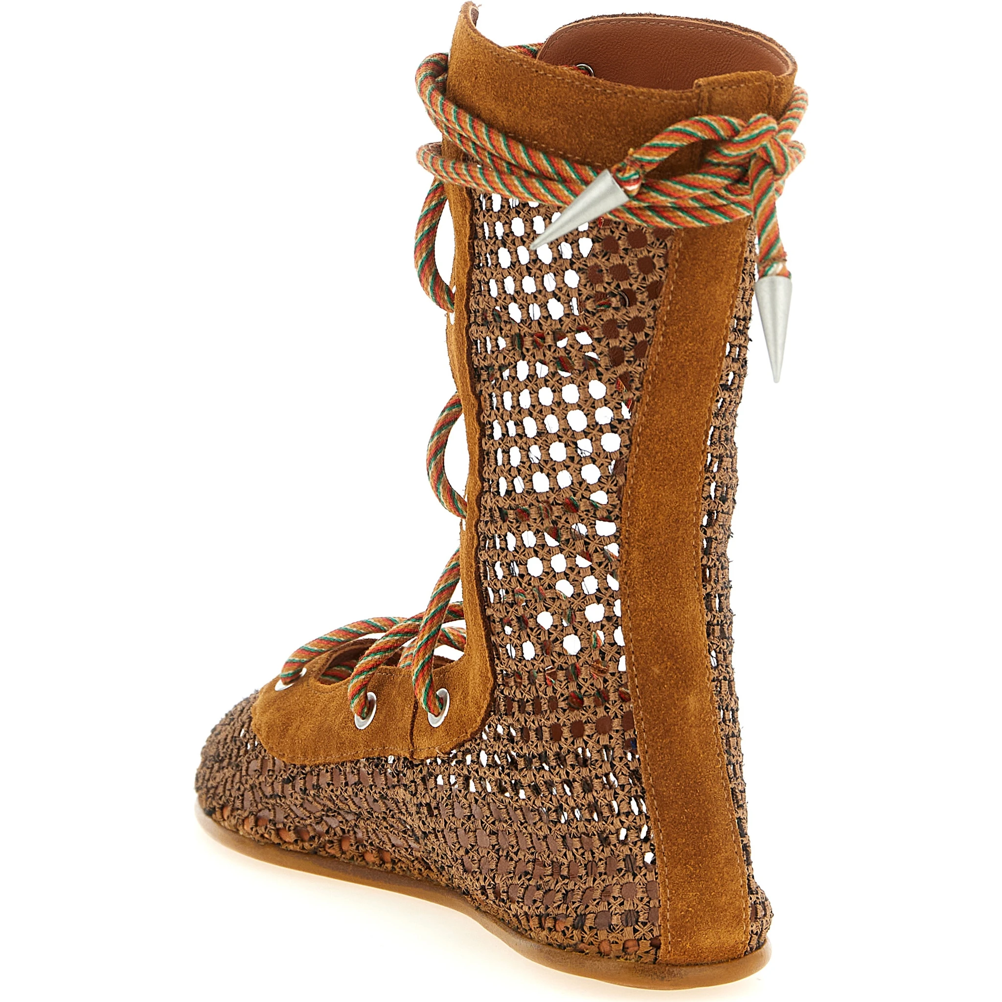 Brown Polyester Ankle Boots