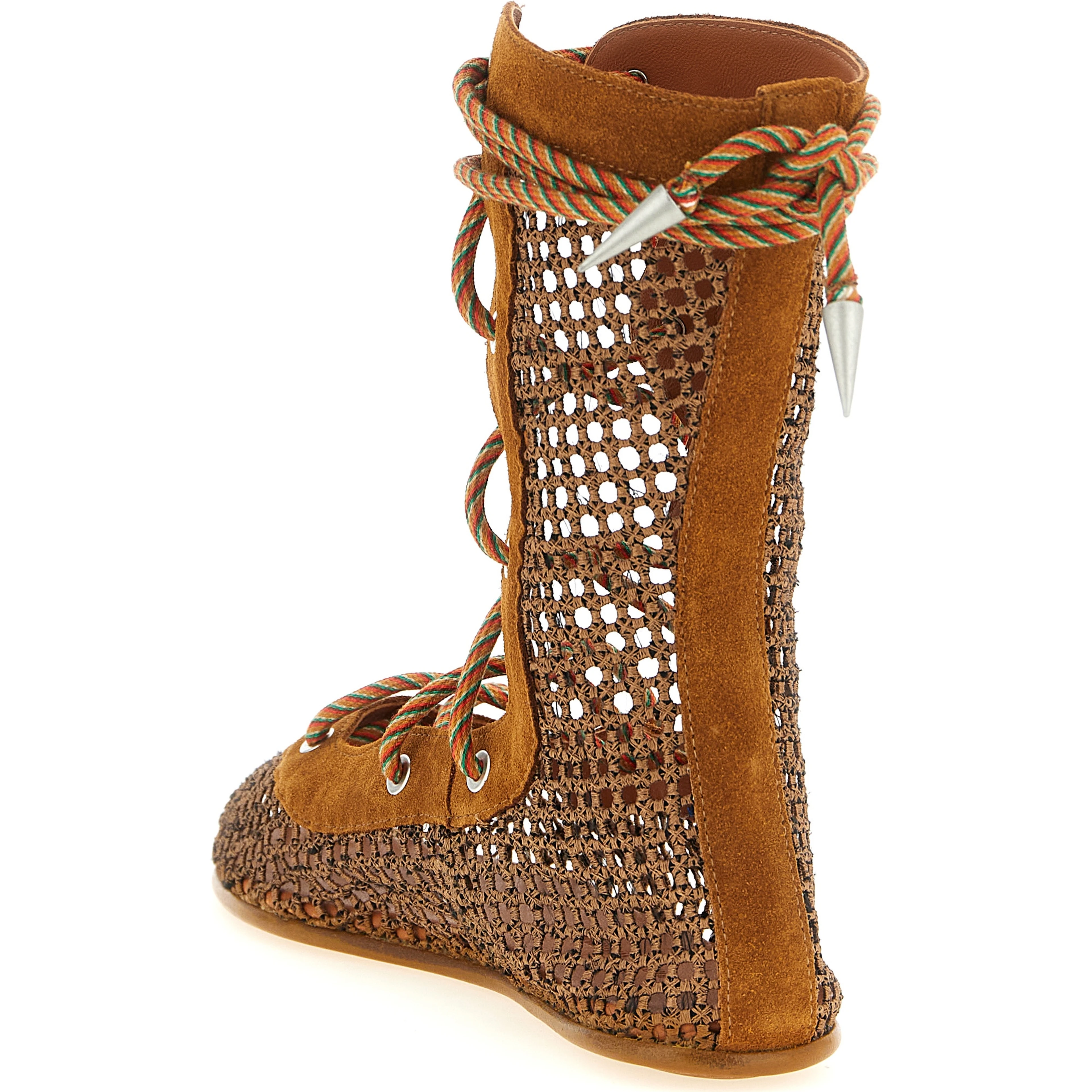 Brown Polyester Ankle Boots