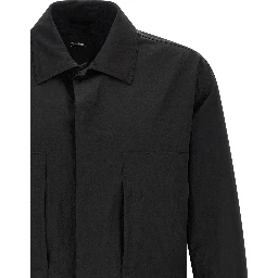 Black Polyamide Full-Length Jacket