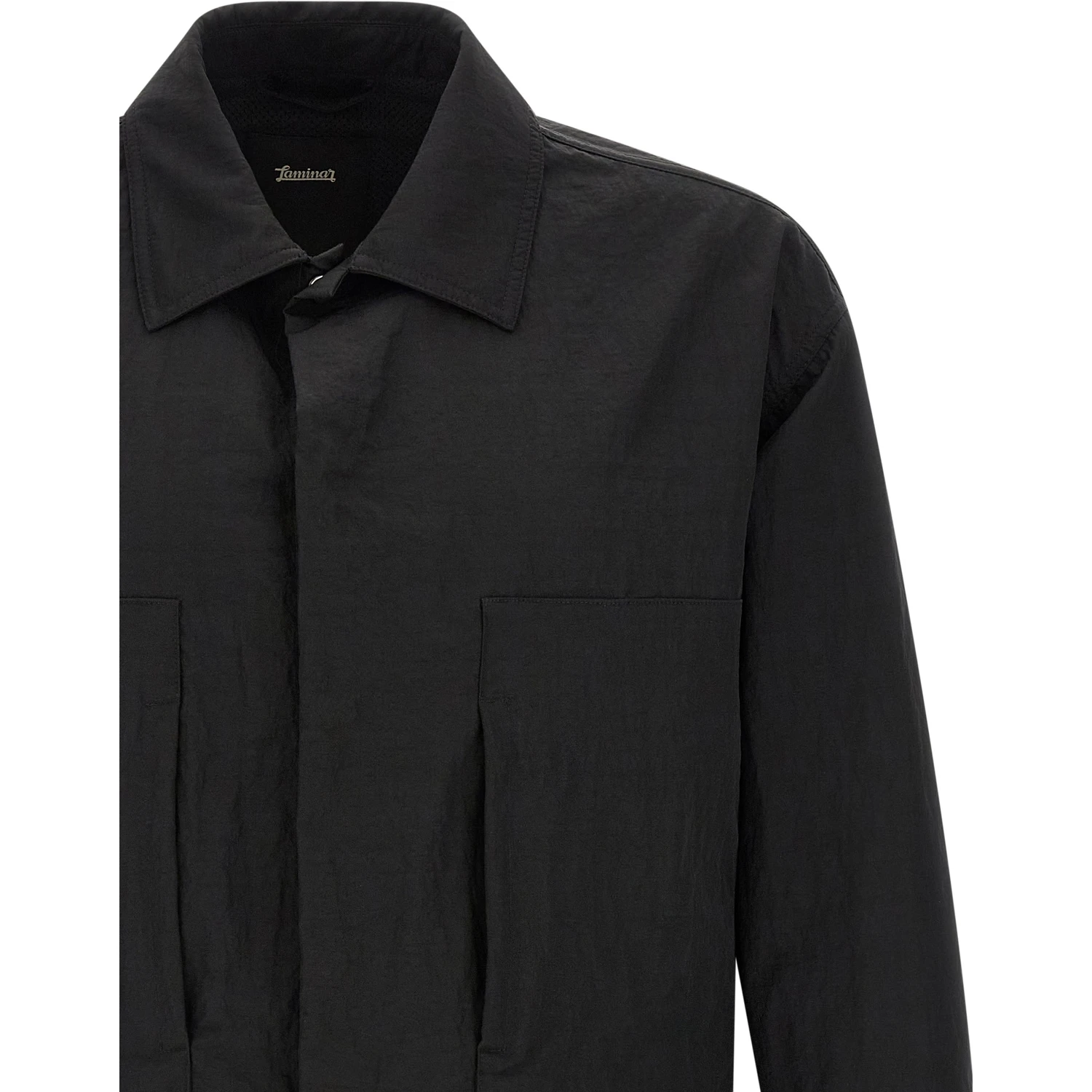 Black Polyamide Full-Length Jacket