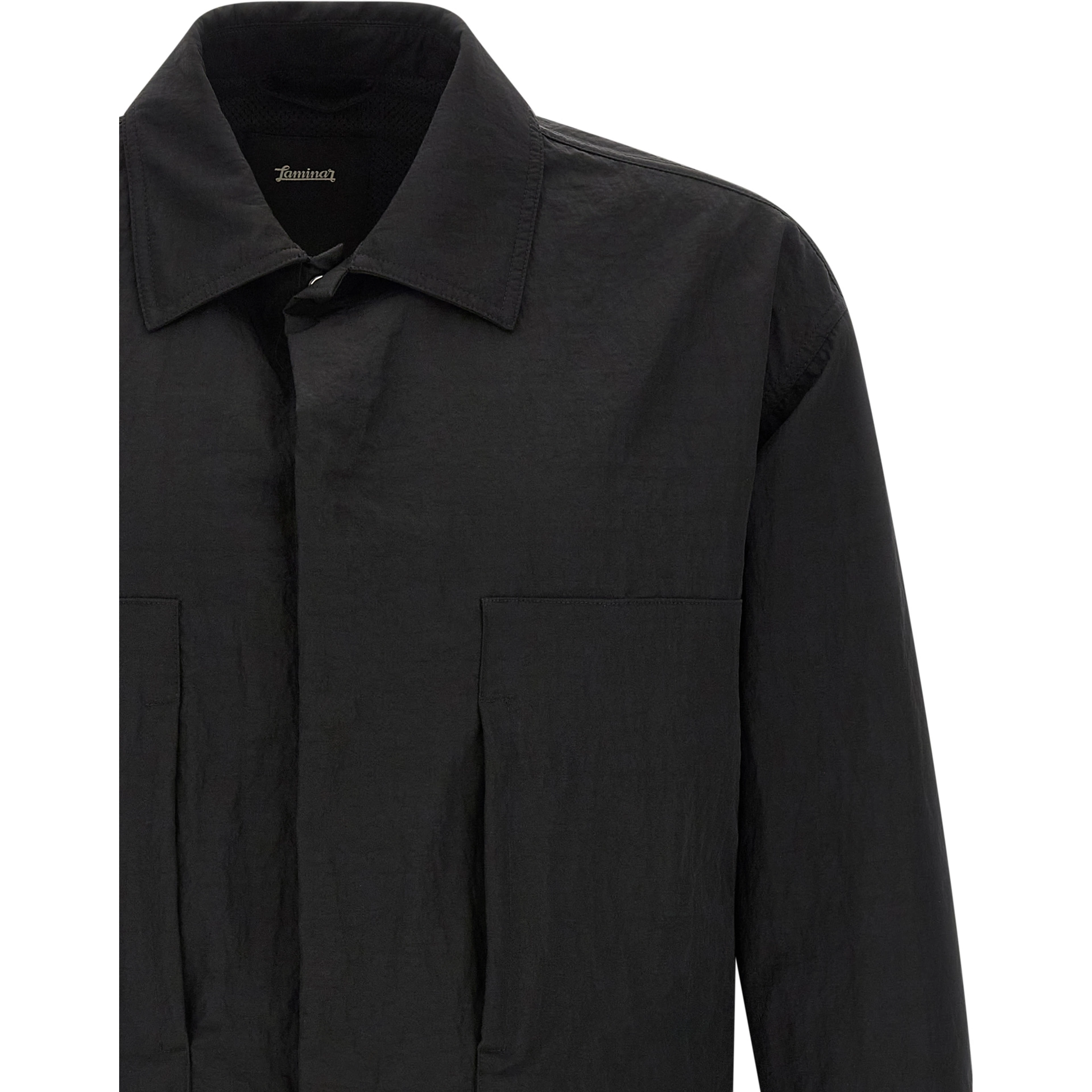 Black Polyamide Full-Length Jacket