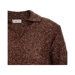 Brown Linen Polo Shirt