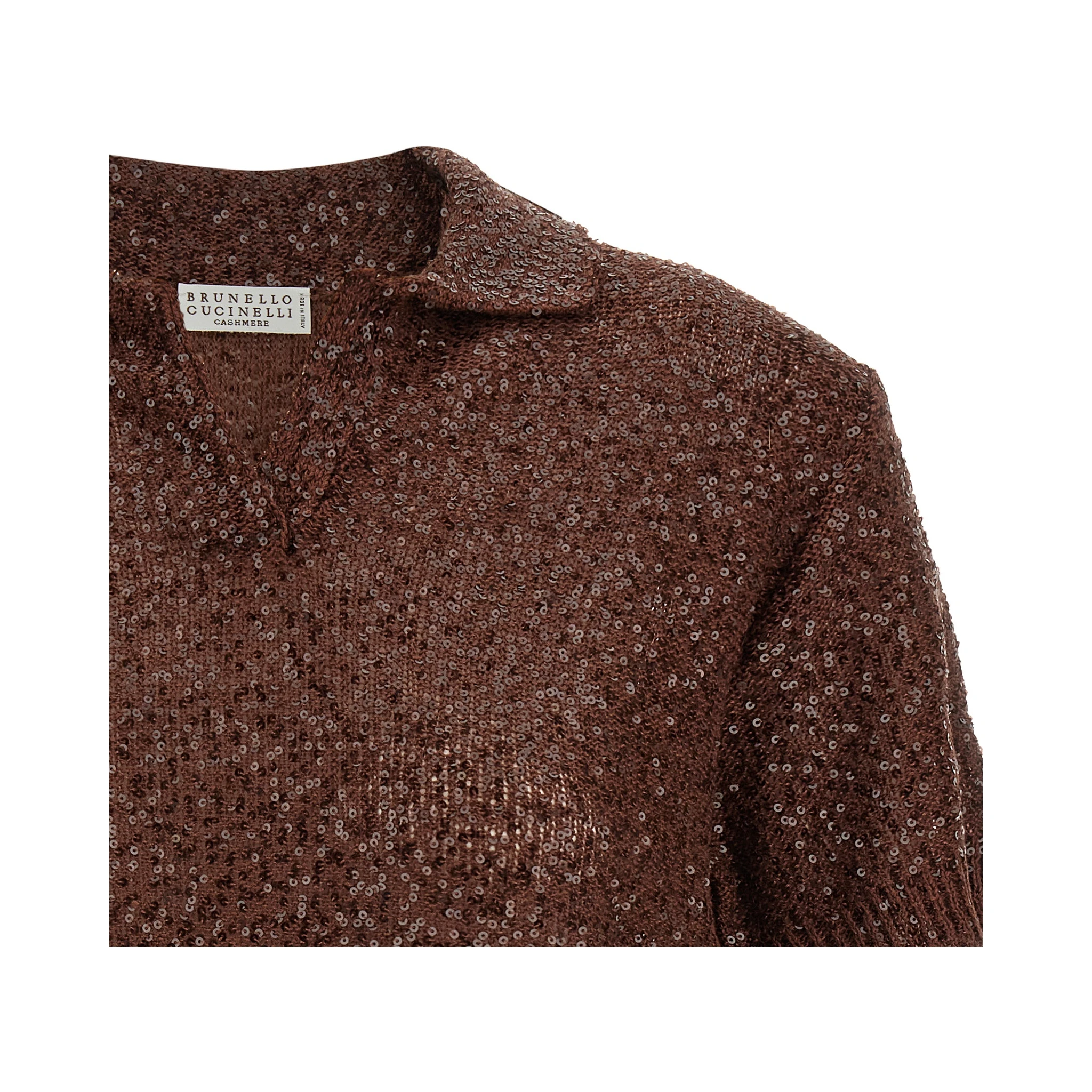 Brown Linen Polo Shirt