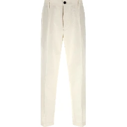 White Cotton Casual Pants