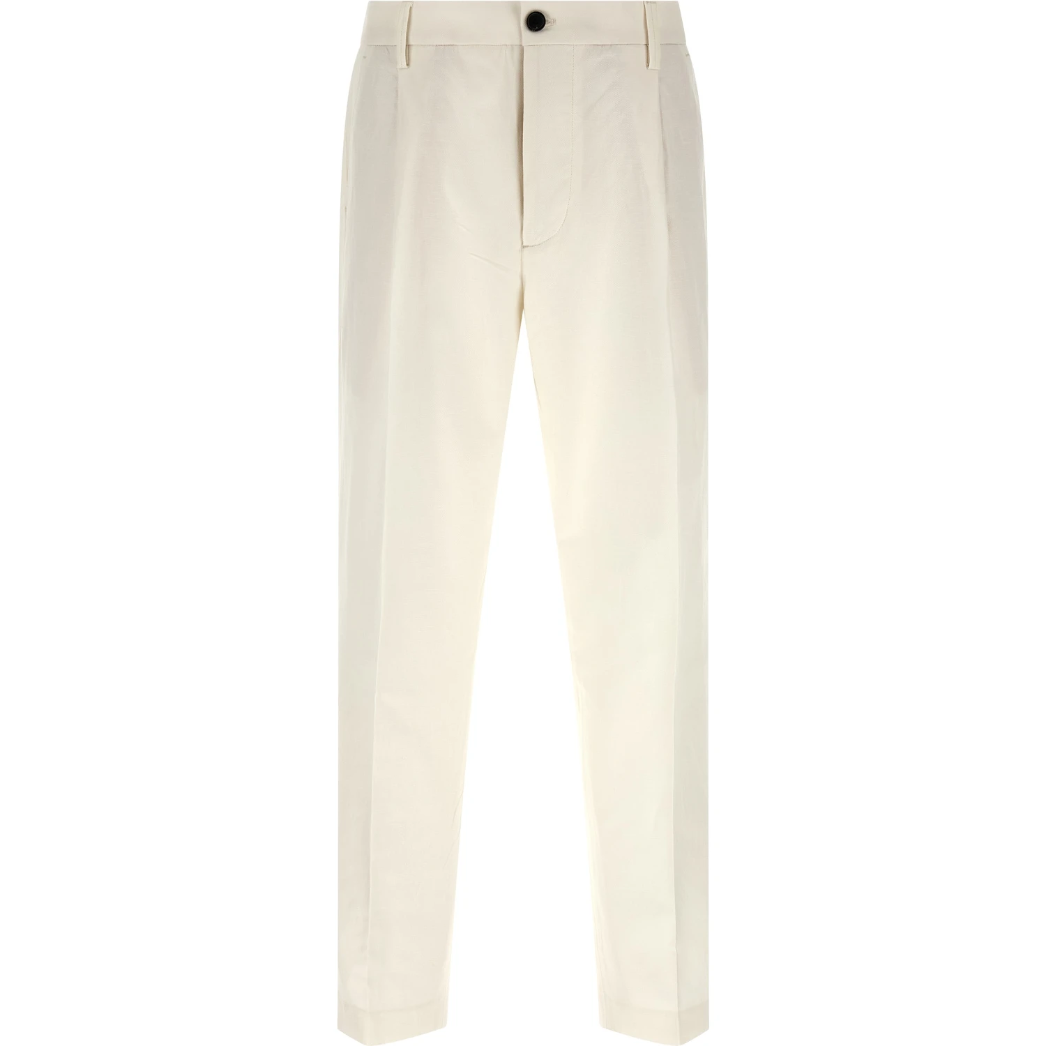 White Cotton Casual Pants