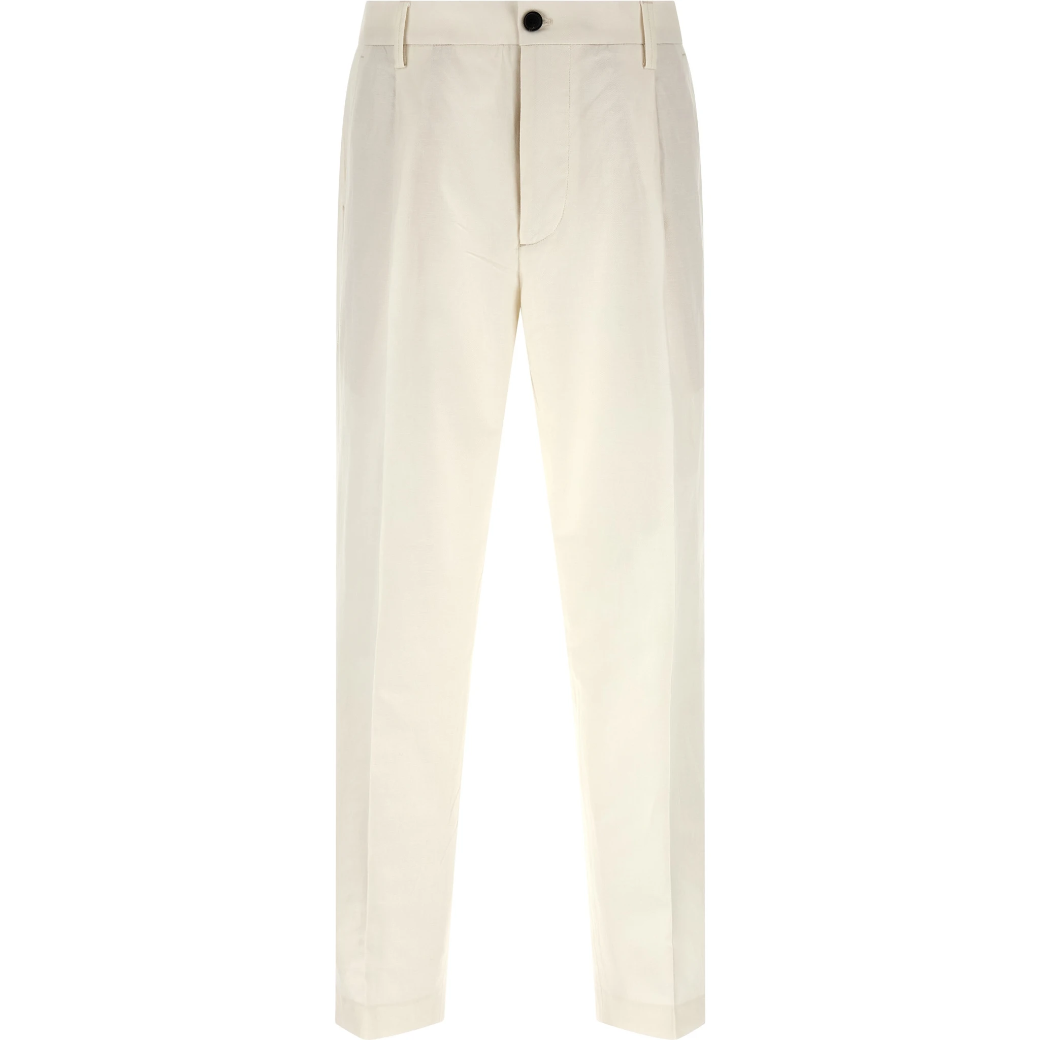 White Cotton Casual Pants