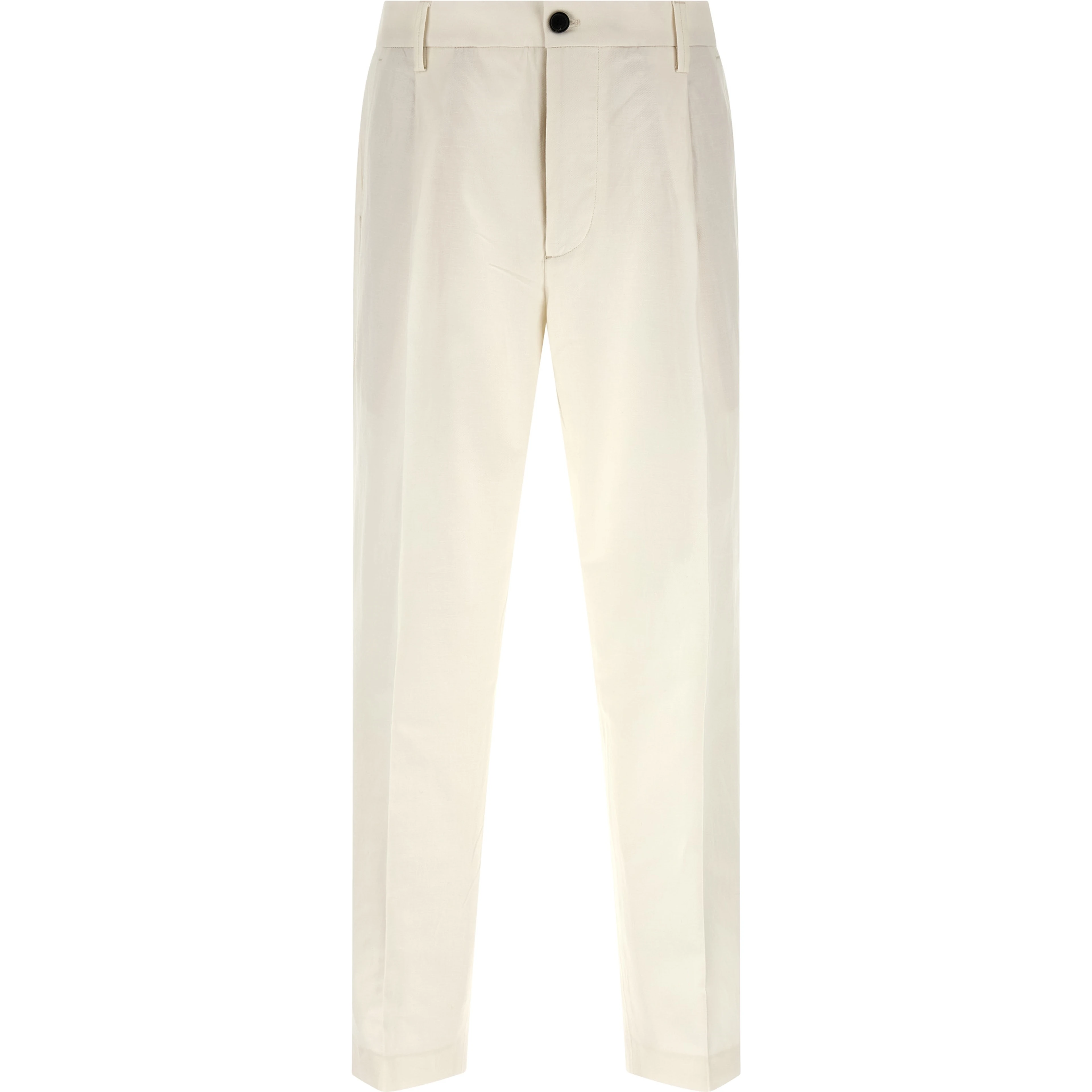 White Cotton Casual Pants