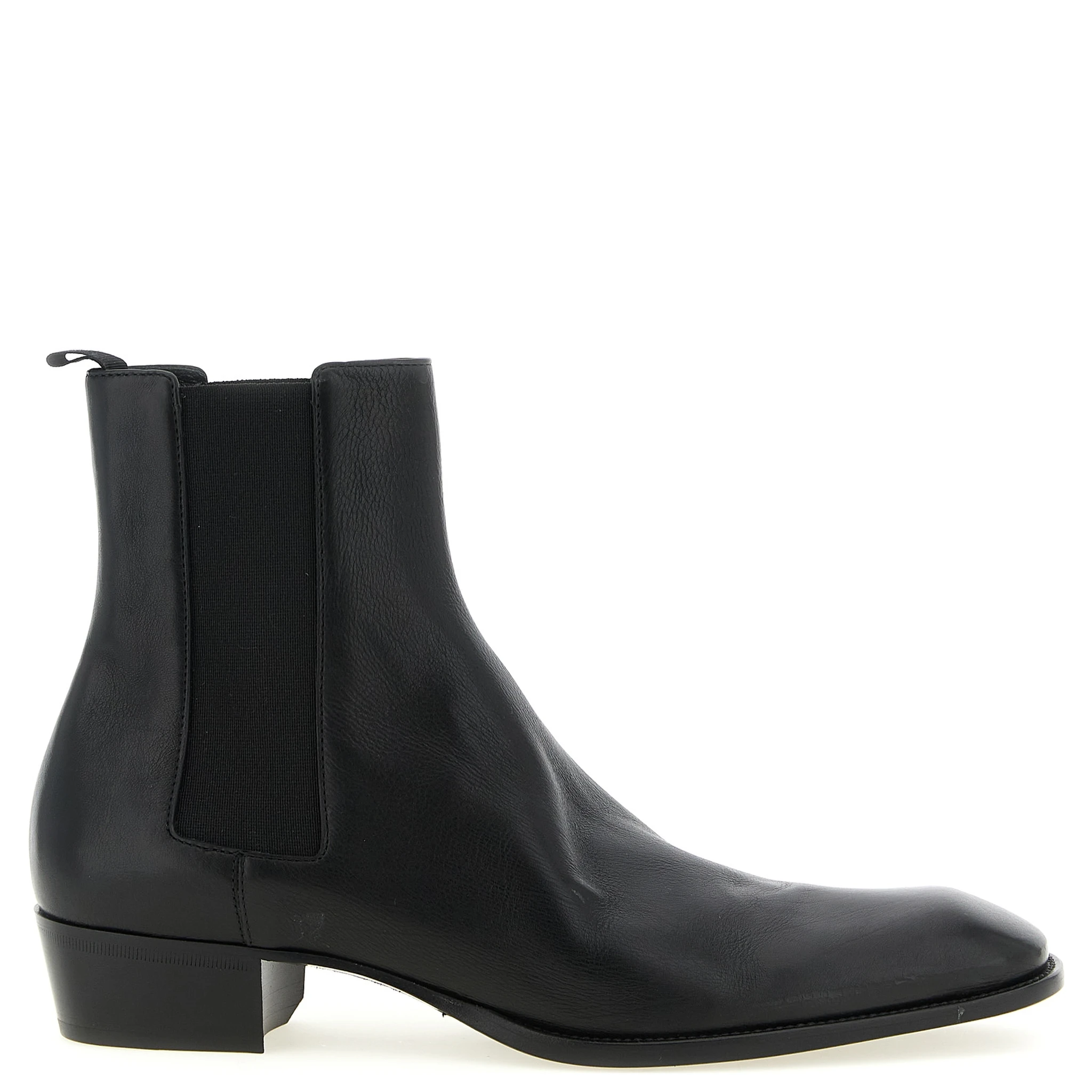 Black Calfskin Chelsea Boots
