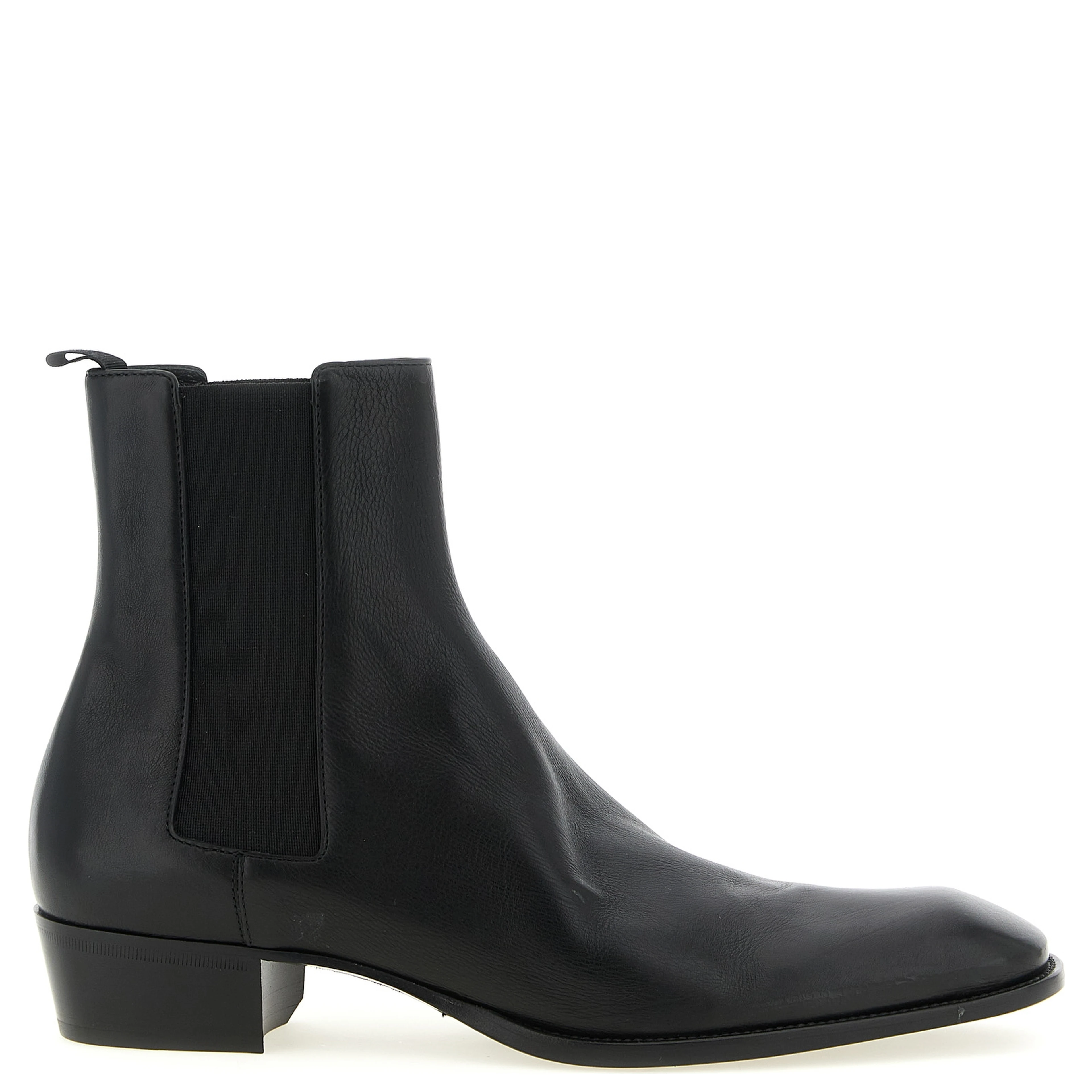 Black Calfskin Chelsea Boots