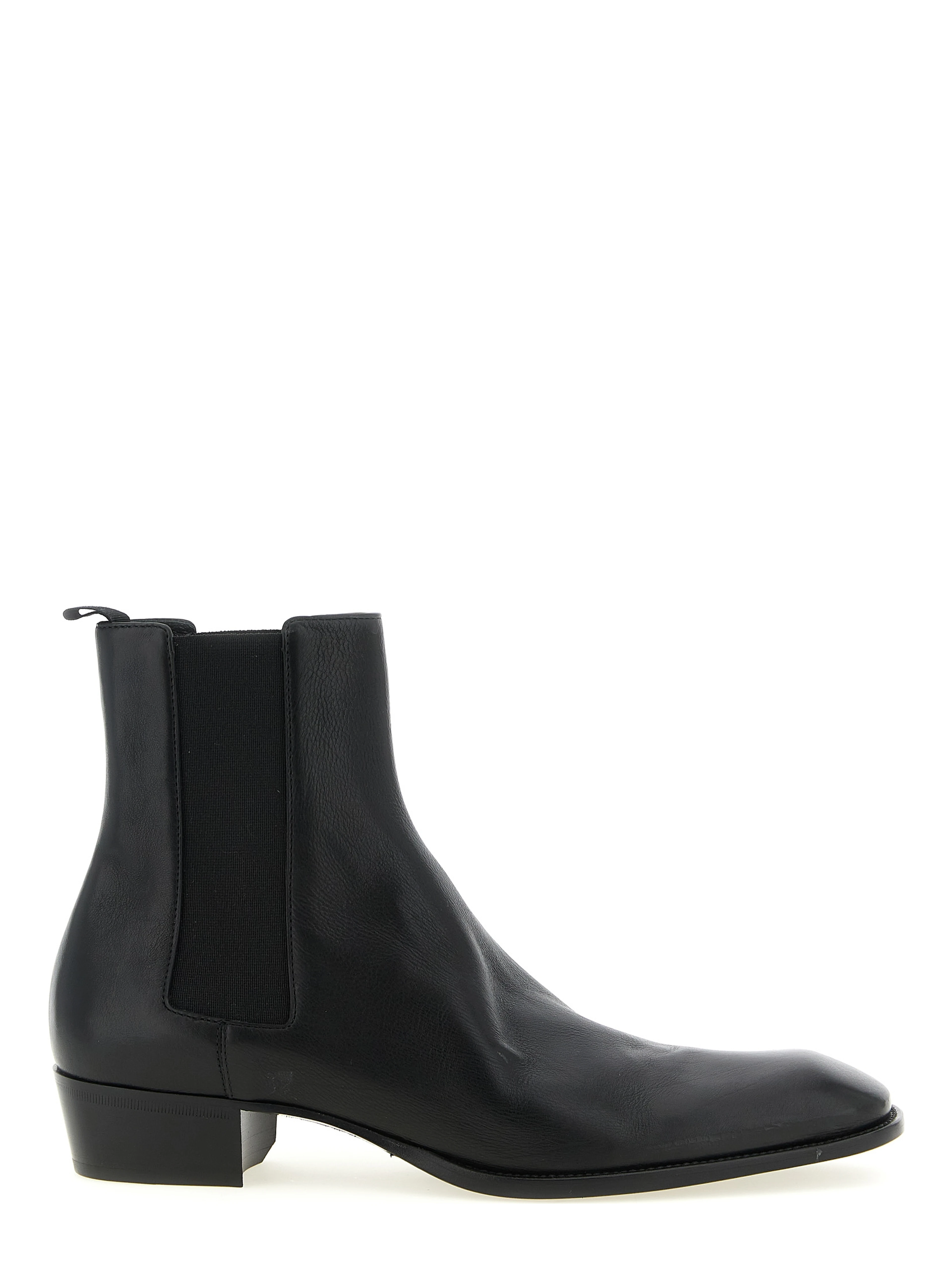 Black Calfskin Chelsea Boots