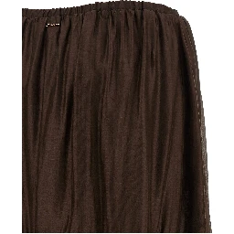 Brown Lycra Mini Skirt
