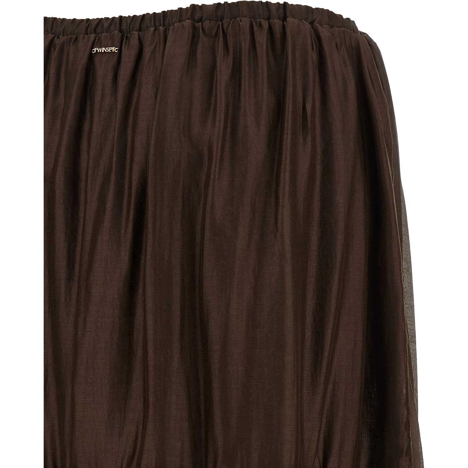 Brown Lycra Mini Skirt