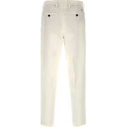 White Cotton Casual Pants