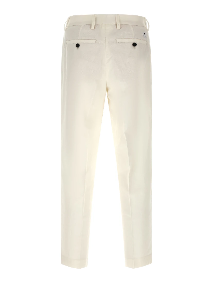 White Cotton Casual Pants