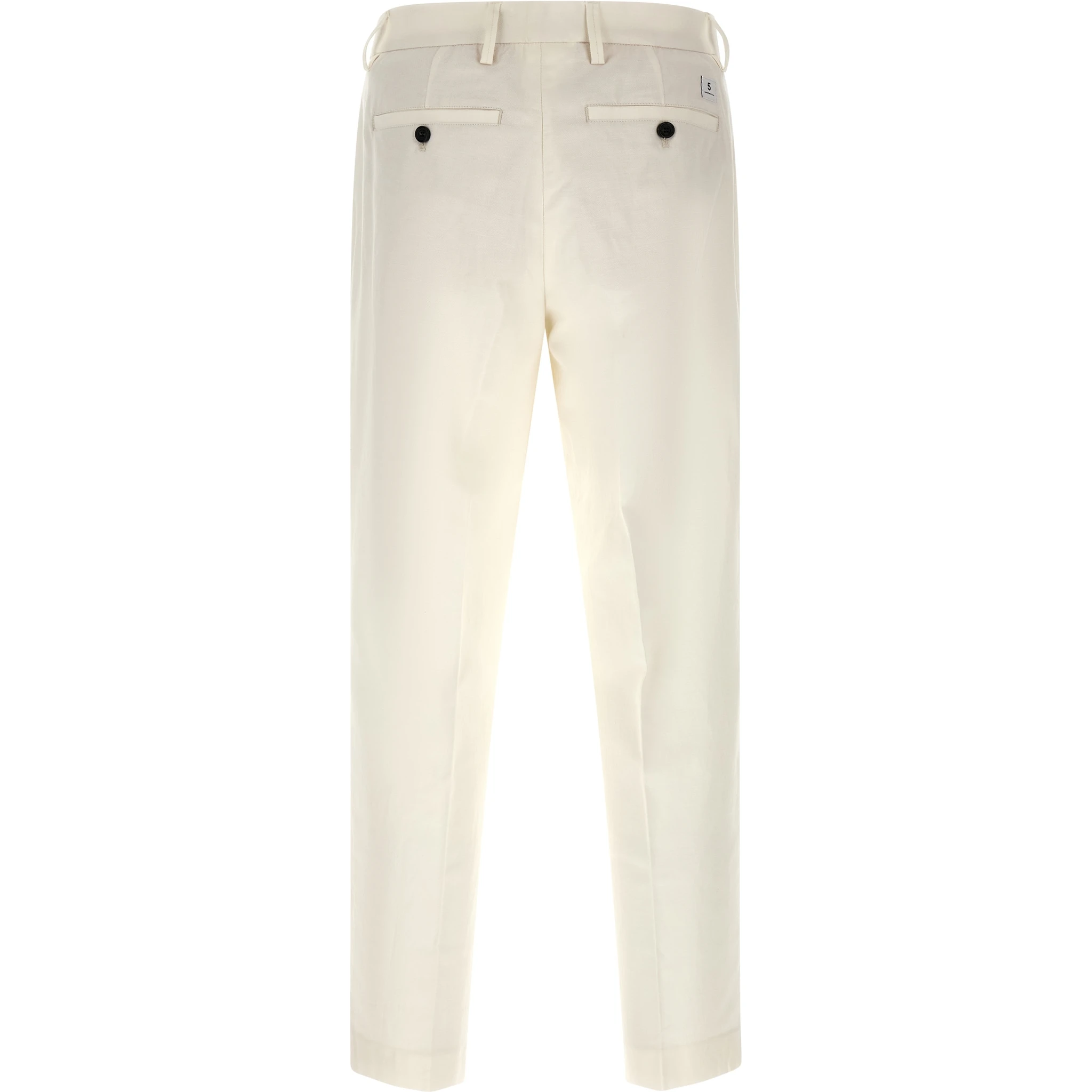 White Cotton Casual Pants