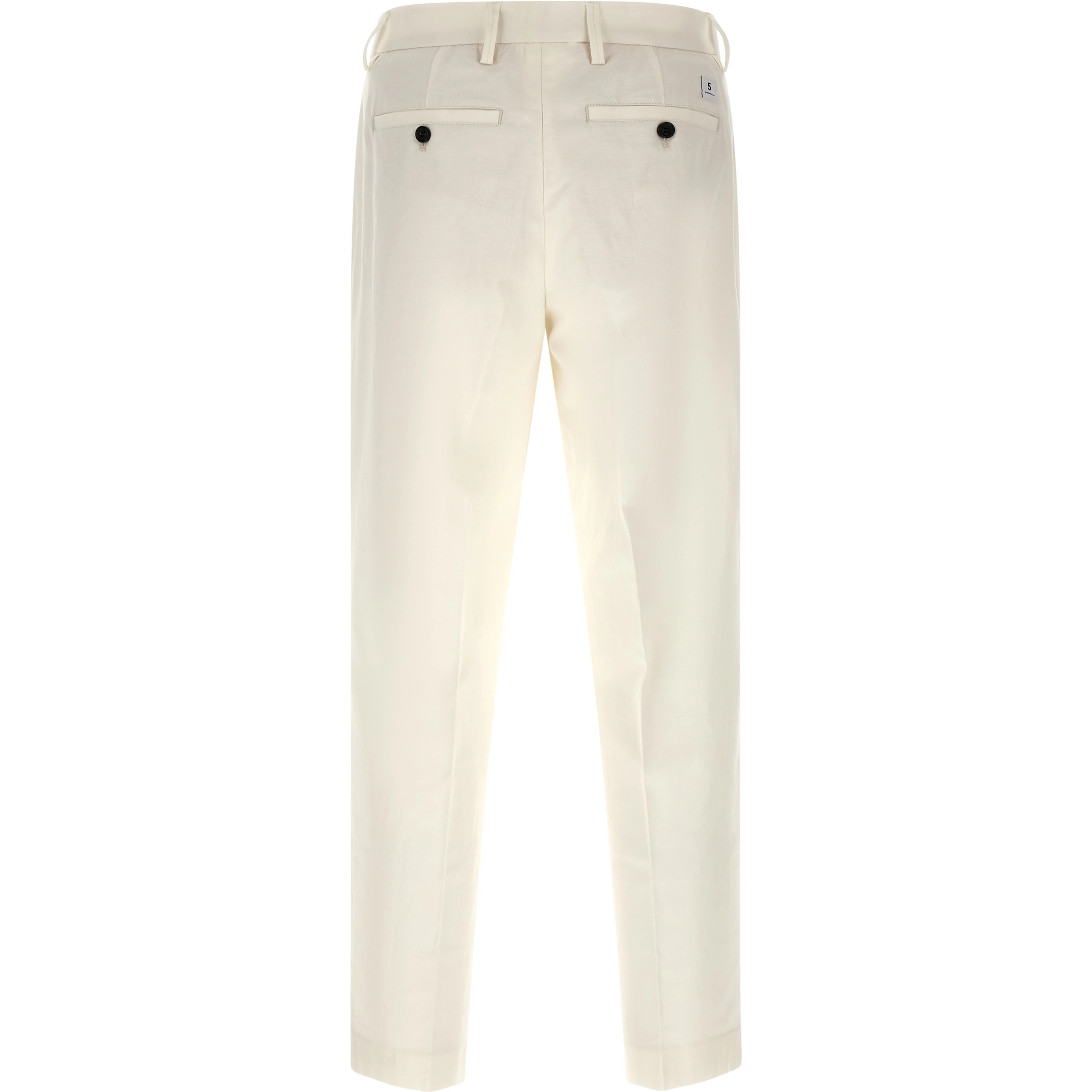 White Cotton Casual Pants