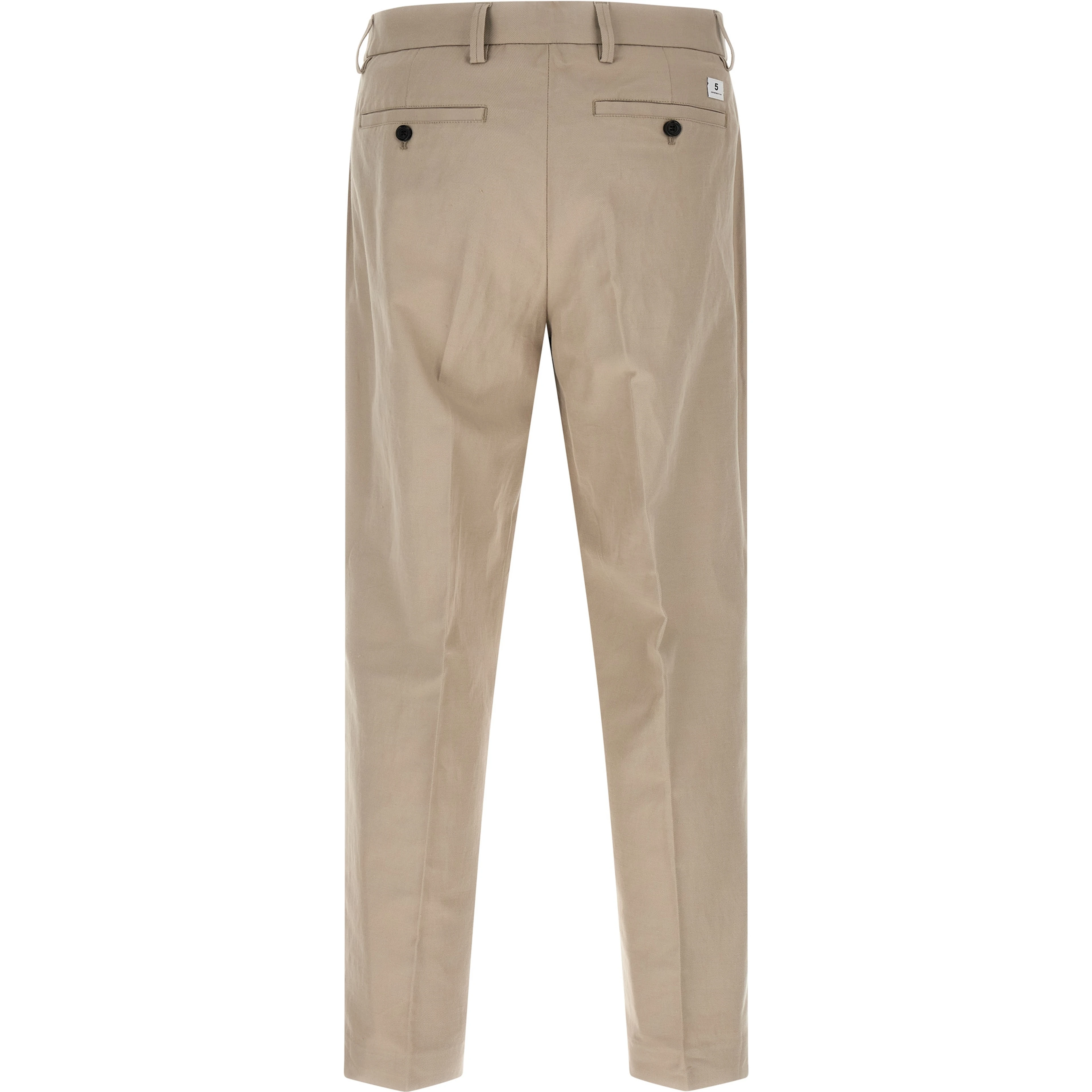 Beige Cotton Casual Pants