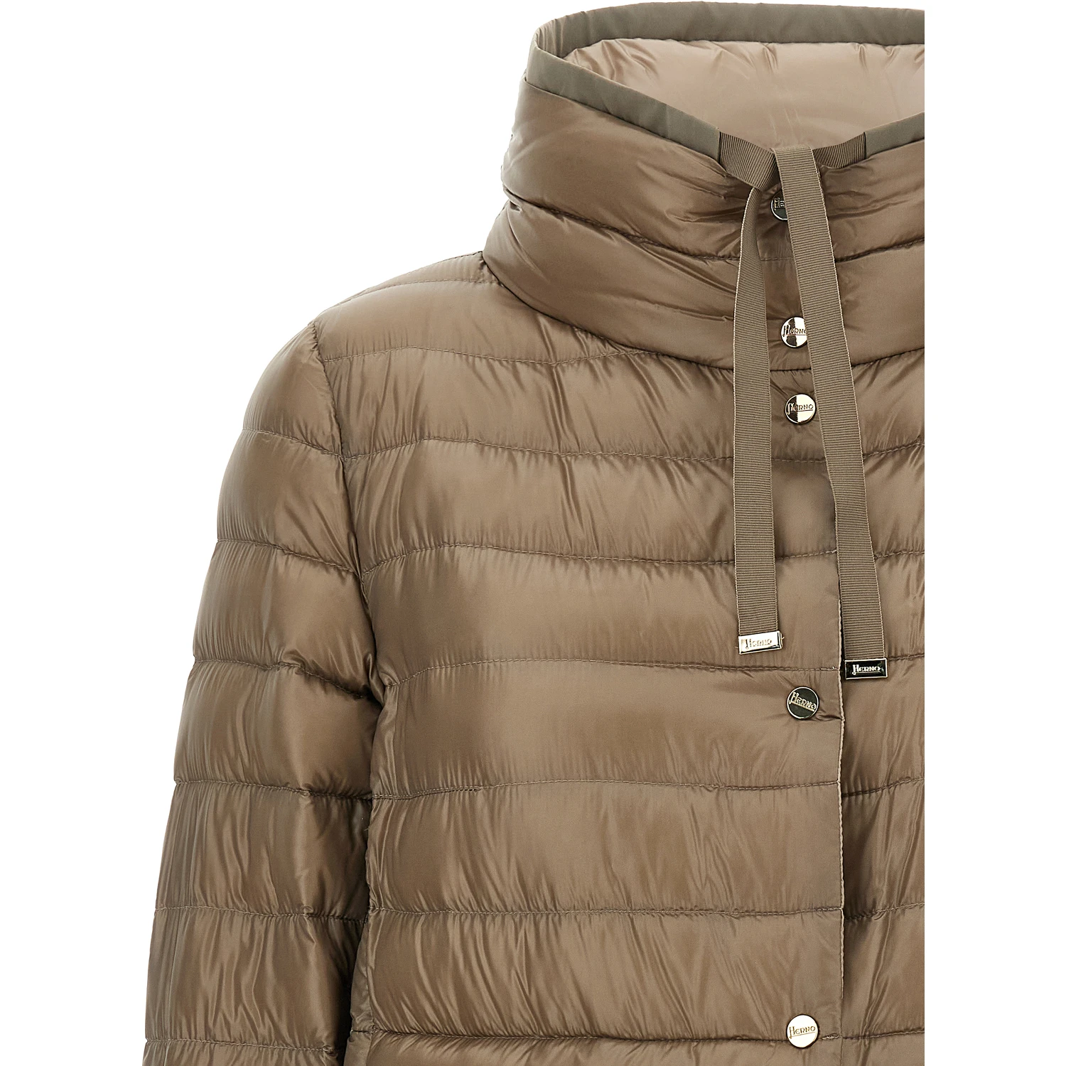 Brown Polyamide Full-Length Jacket