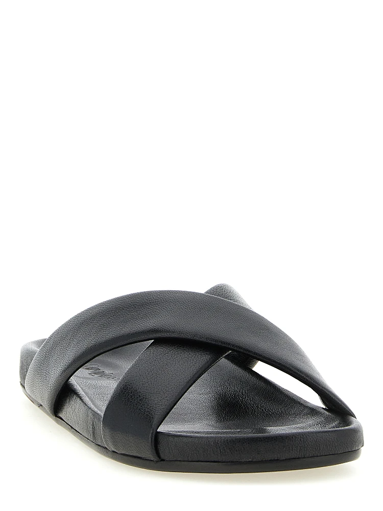 Black Lamb Leather Slides alternative
