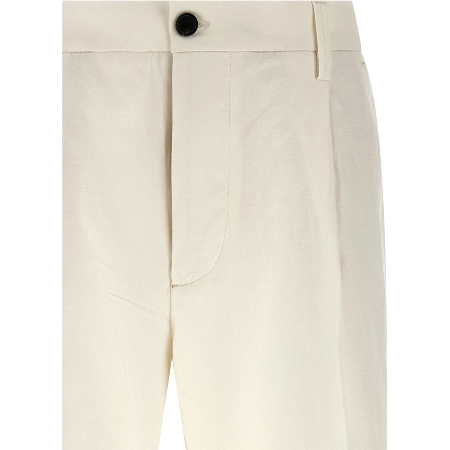 White Cotton Casual Pants